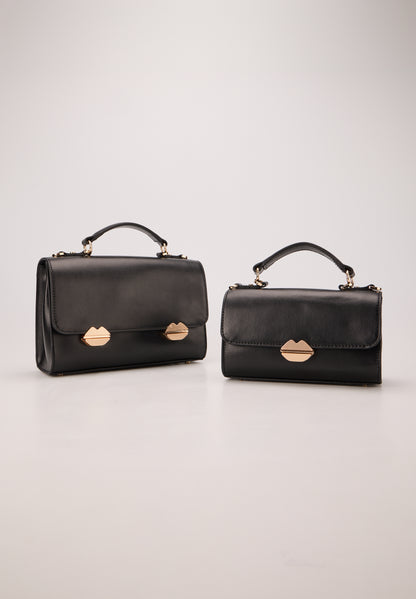 Small Satchel-Sealed With A Kiss Black