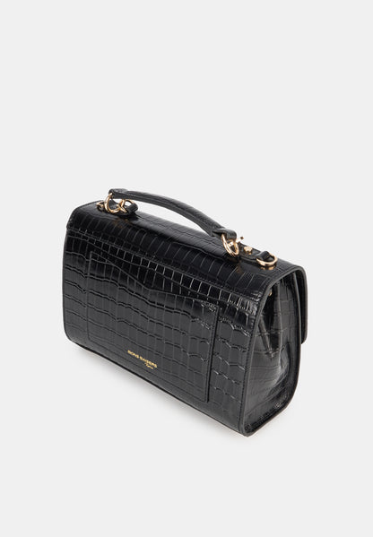 Satchel-Sealed With A Kiss Croco Noir