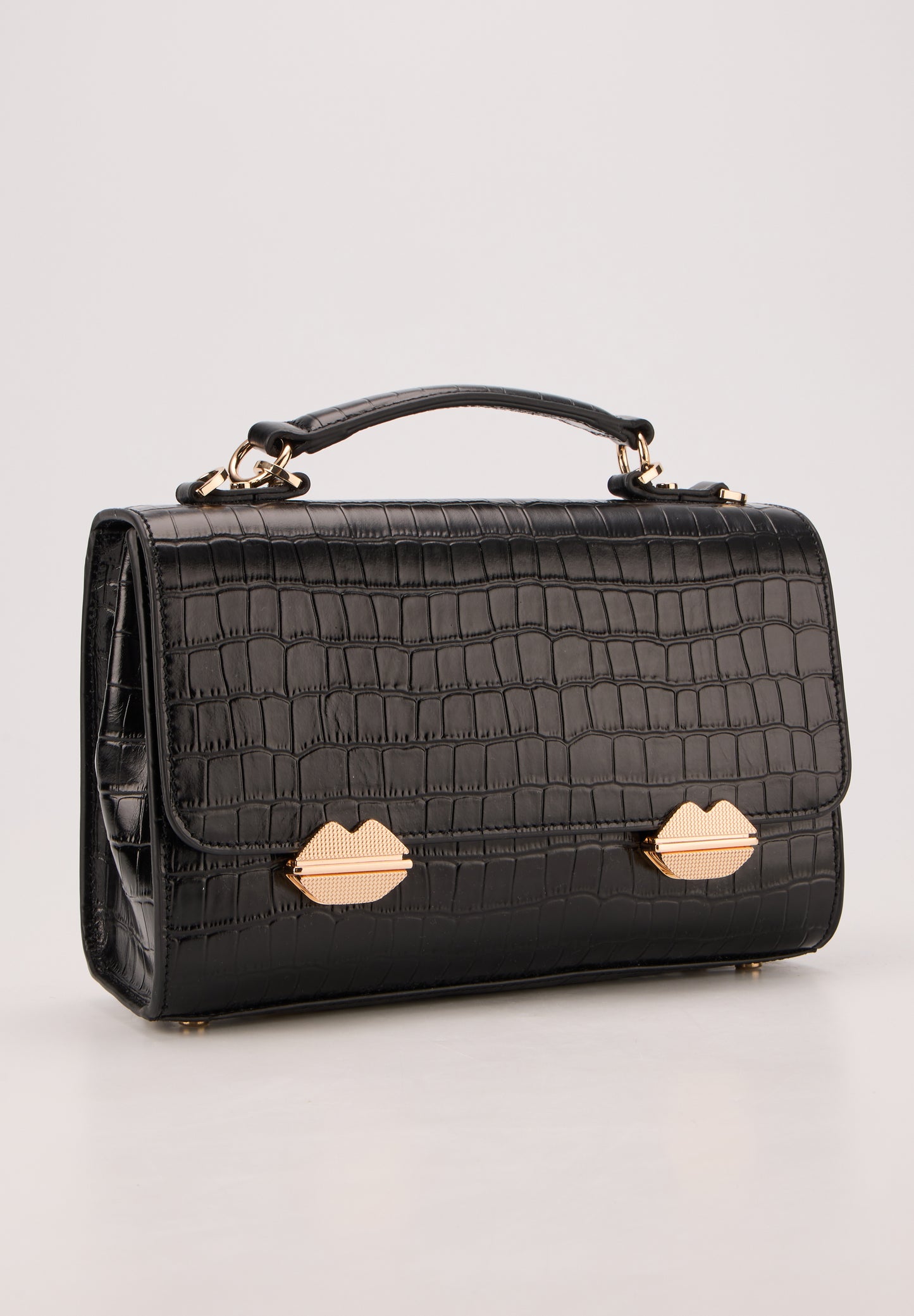 Satchel-Sealed With A Kiss Croco Noir