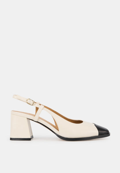 Denise-Cuir Beige/Noir