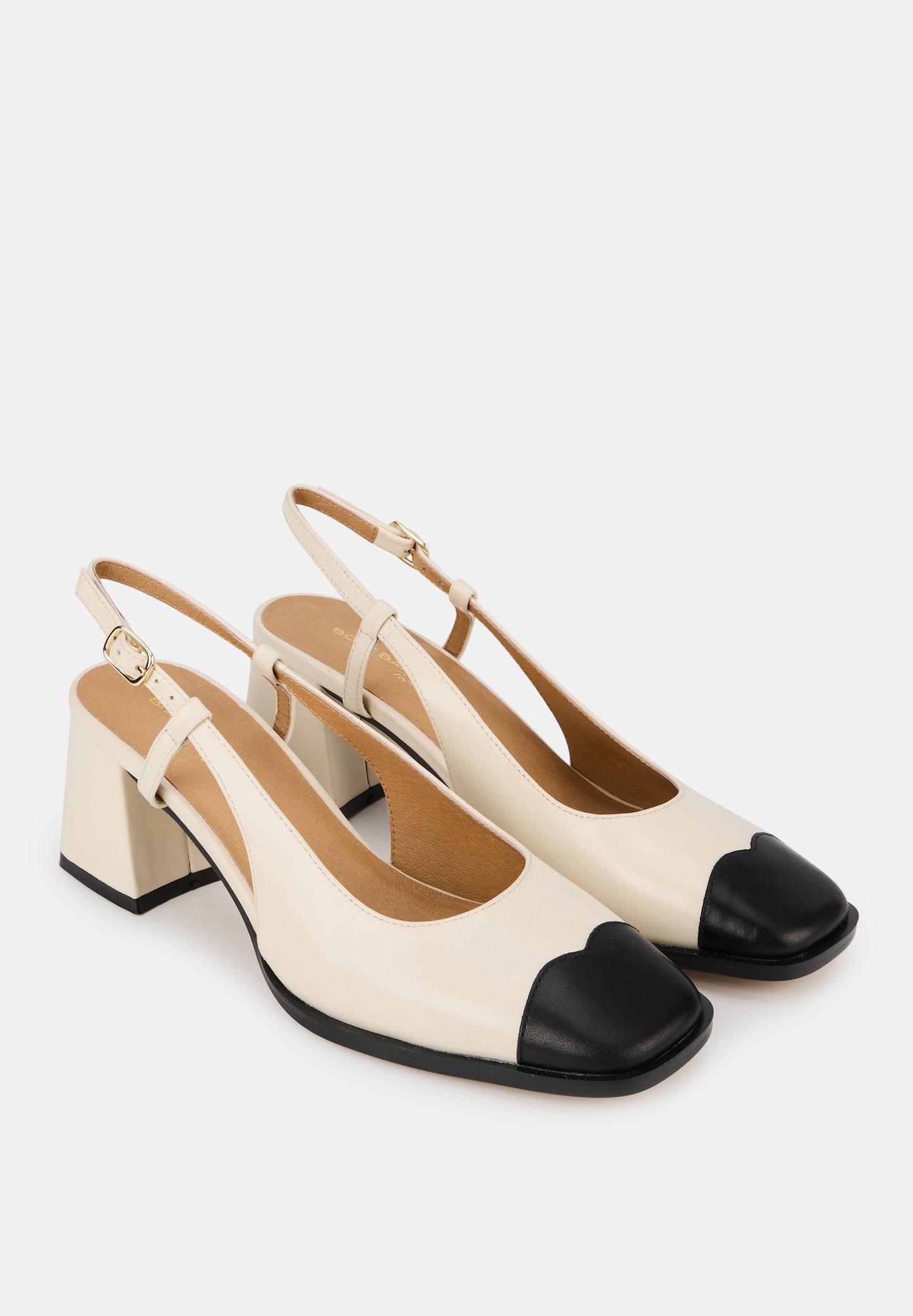 Denise-Cuir Beige/Noir