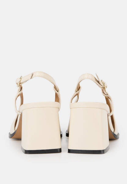 Denise-Cuir Beige/Noir