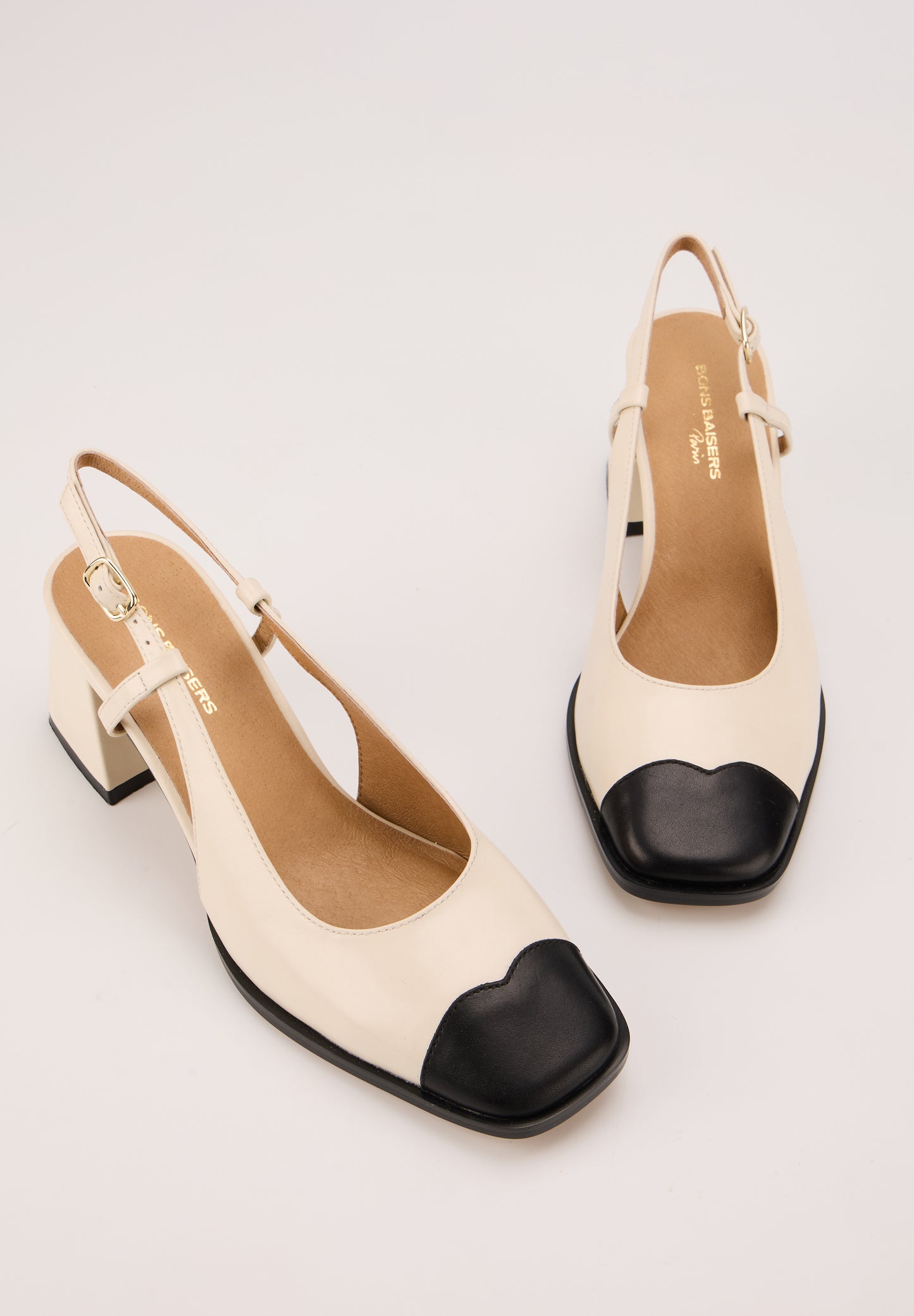 Denise-Cuir Beige/Noir