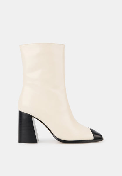 Margot-Cream and Black Leather