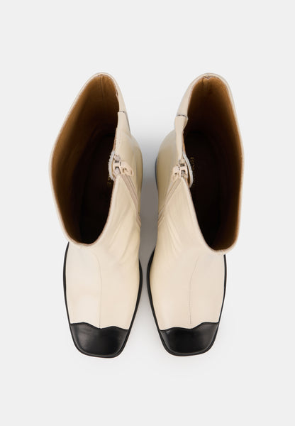 Margot-Cream and Black Leather