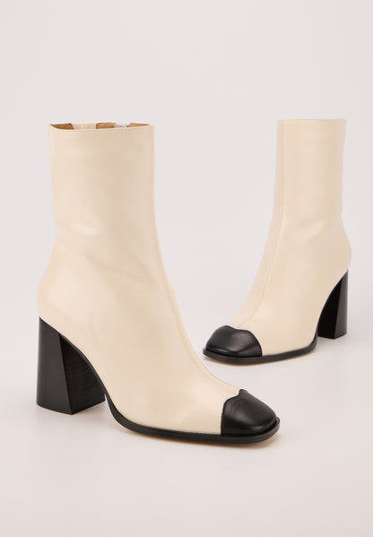 Margot-Cream and Black Leather