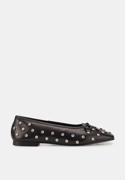 Carmen-Cuir Noir Studs Diamonds