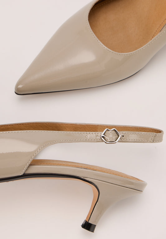 Janet-Cuir Brillant Gris