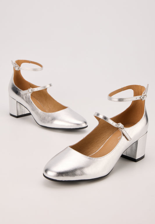 Sofia-Cuir Métallisé Silver