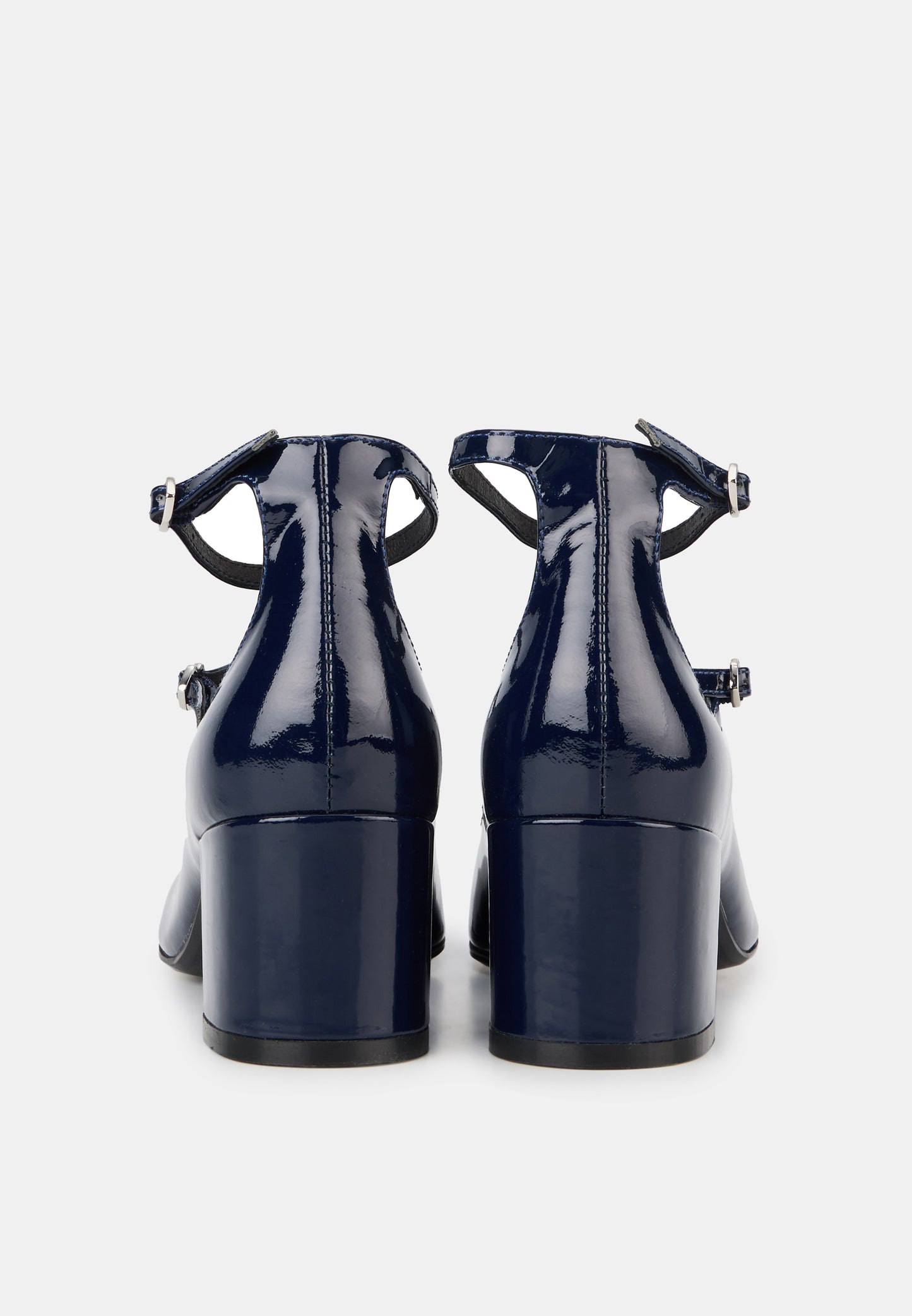 Sofia-Cuir brillant bleu navy