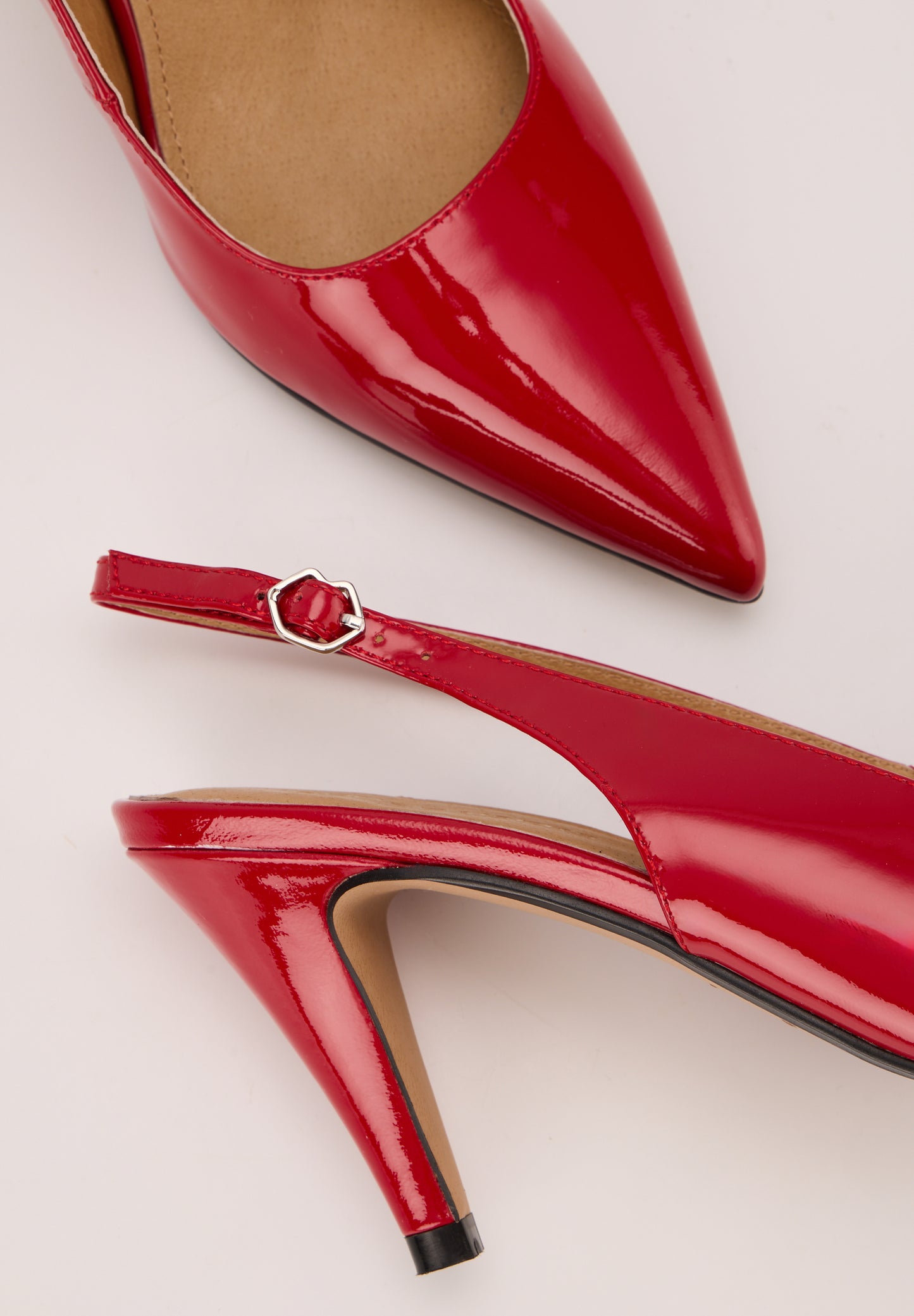 Tina-Cuir Brillant Ruby