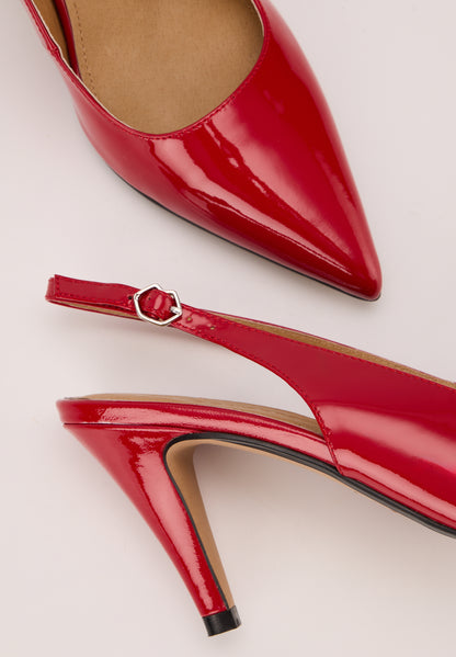 Tina-Cuir Brillant Ruby